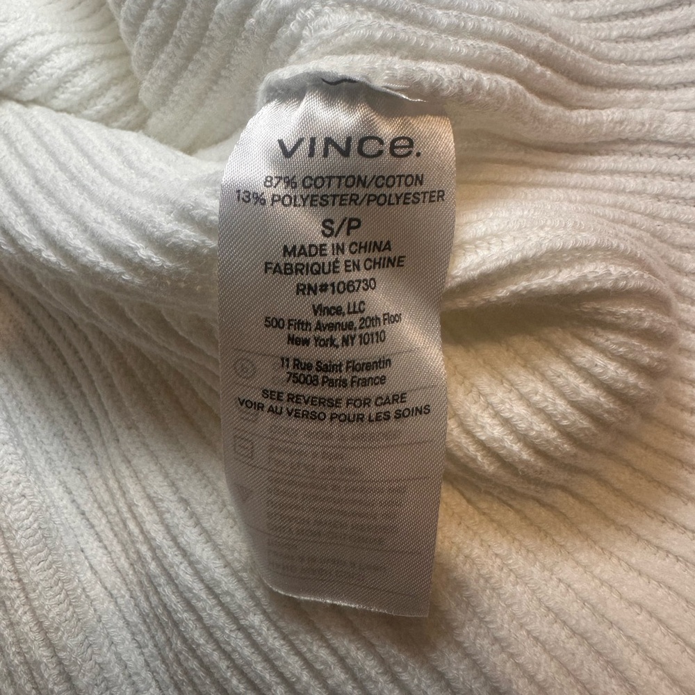 Vince White Crew Neck Sweater Size Small - Picture 6 of 6